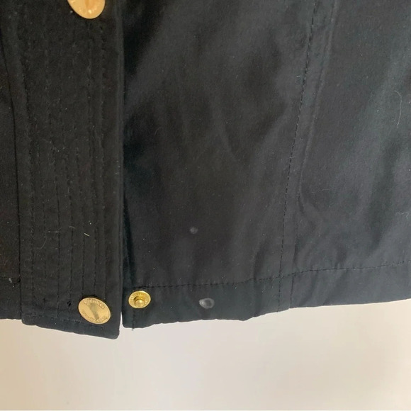 Michael  Kors Black Trench Coat Hooded M - Picture 8 of 12